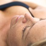 Close up of relaxed facial expression during rest